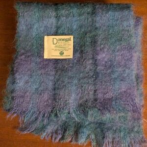 Handwoven Mohair And 100% Pure New Wool Vintage Scarf From Ireland Donegal